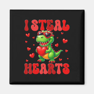 Ik steel harten Schattige dinosaurus hart Valentij Magneet