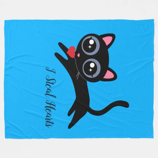 Ik steel harten Schattige kattencadeau Fleece Deken (Voorkant (Horizontaal))