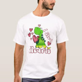 Ik steel harten, Schattigee dinosaurus met harten T-shirt (Voorkant)