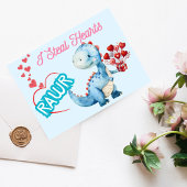 Ik steel harten! Schattigee Dinosaurus Valentijn's Bedankkaart