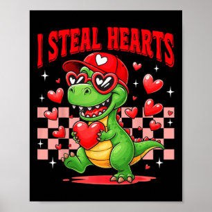 Ik steel harten T-rex Dino Door Jongen Valentijns  Poster
