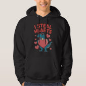 Ik steel harten T Rex dinosaurus Valentijnsdag Hoodie (Voorkant)