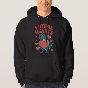 Ik steel harten T rex dinosaurus Valentijnsdag Hoodie