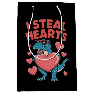 Ik steel harten T rex dinosaurus Valentijnsdag Medium Cadeauzakje