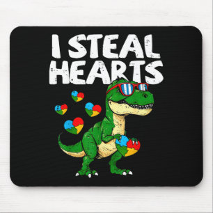 Ik steel harten T-rex puzzel Autisme bewustzijn Di Muismat