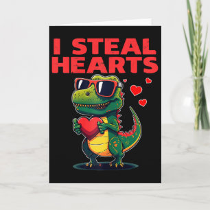 Ik steel harten T-rex Schattige Valentijnsdag Vale Kaart