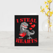 Ik steel harten T Rex Valentijnsdag leuk voor jong Kaart (Gele Bloem)