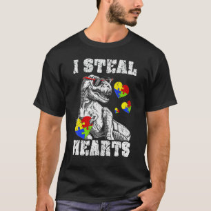 Ik steel harten Trex Dino Baby Jongen Autisme Bewu T-shirt
