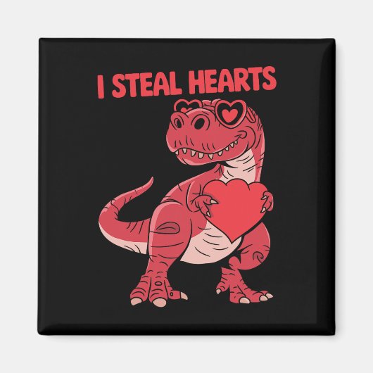 Ik steel harten Trex Dinosaur Gles Valentijnsdag B Magneet (Voorkant)