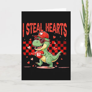 Ik steel harten Valentijn jongens dinosaurus houdt Kaart
