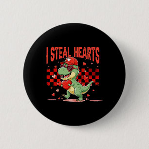 Ik steel harten Valentijn jongens kinderen dinosau Ronde Button 5,7 Cm