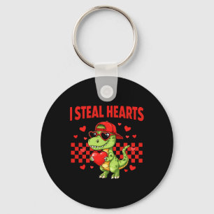 Ik steel harten Valentijnsdag Dinosaur Kusjes Lief Sleutelhanger