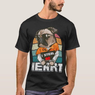 Ik steel harten Valentijnsdag Schattige Pug Jongen T-shirt