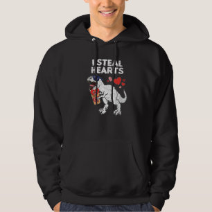 Ik steel harten Valentijnsdag Schattige Rex Dinosa Hoodie