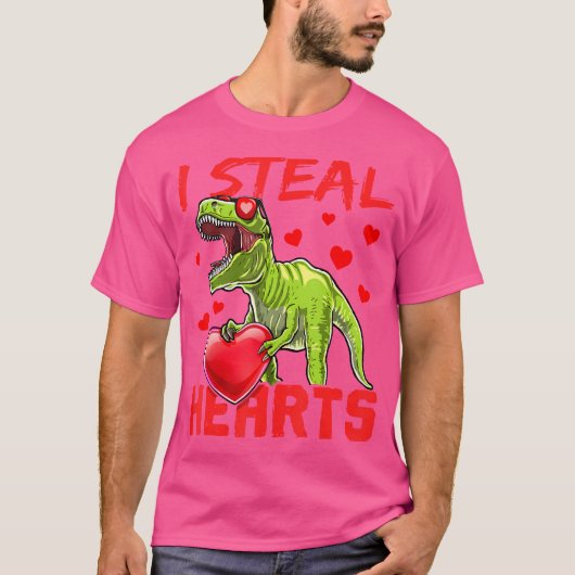 Ik steel harten Valentijnsdag T Rex dinosaurus Shi T-shirt (Voorkant)