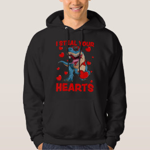 Ik steel je hart T-Rex Lover Dinosaur Valentijn Hoodie
