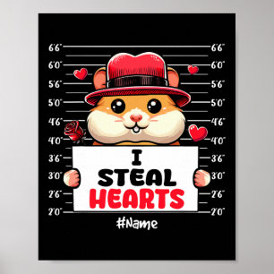 Ik steel schattige harten Valentijnsdag hamstereig Poster