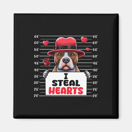 Ik steel schattige harten Valentijnsdag Pit Bull e Magneet (Voorkant)