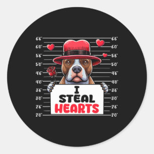 Ik steel schattige harten Valentijnsdag Pit Bull e Ronde Sticker