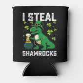 Ik steel Shamrocks T Rex Dinosaurus St Patrick's D Blikjeskoeler (Voorkant)
