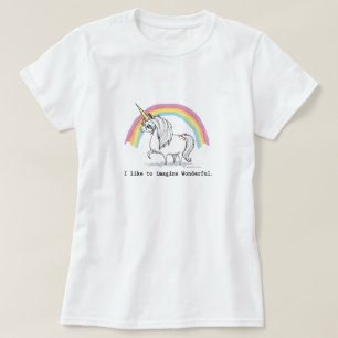Ik stel me graag wonderbaarlijke Unicorn Women's v T-shirt