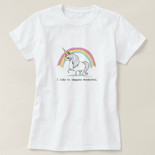 Ik stel me graag wonderbaarlijke Unicorn Women's v T-shirt (Design voorkant)