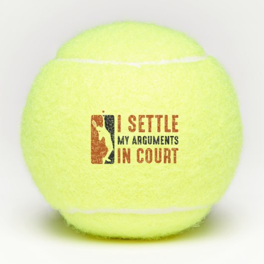 Ik stel mijn argumenten in de rechtbank vast tennisballen (Voorkant)