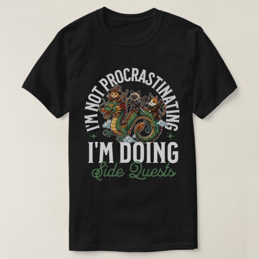 Ik stel nevenquests katten draak niet uit t-shirt (Design voorkant)