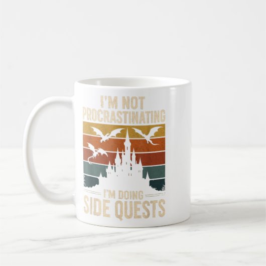 Ik stel niet uit dat ik side quests doe koffiemok (Links)