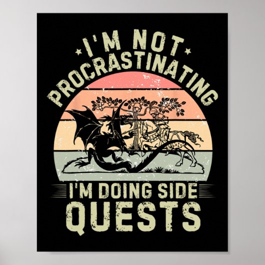 Ik stel niet uit dat ik side quests doe poster (Voorkant)