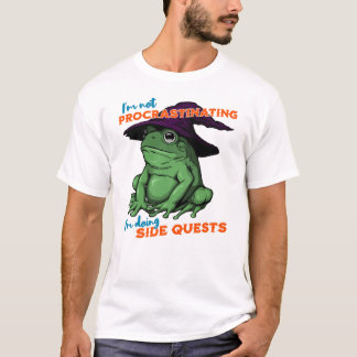 Ik stel niet uit dat ik side quests kikker doe t-shirt