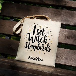 Ik stel Witch Standards Custom Halloween Canvas ta Tote Bag