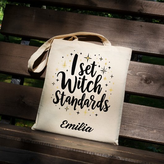 Ik stel Witch Standards Custom Halloween Canvas ta Tote Bag