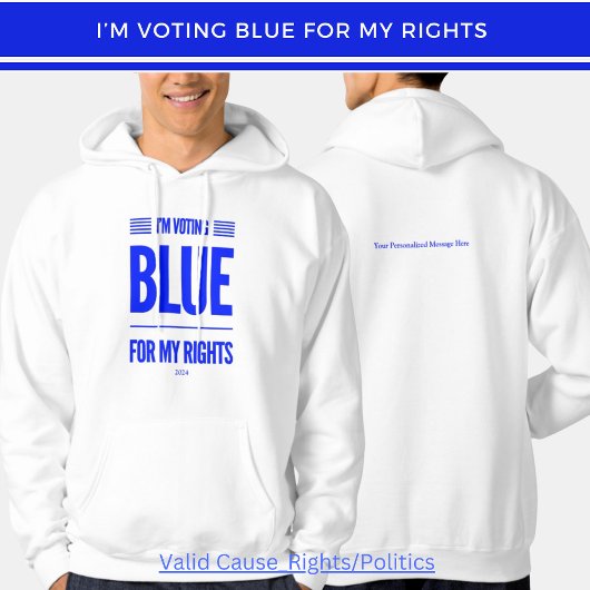 Ik stem Blauwe Democraat Hoodie