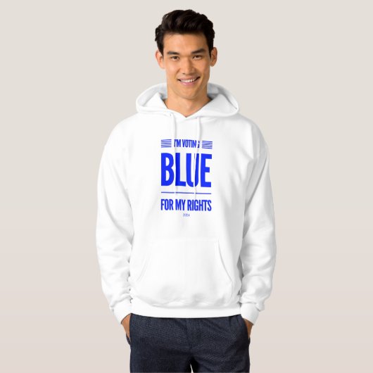 Ik stem Blauwe Democraat Hoodie (Voorkant volledig)
