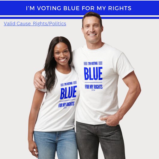 Ik stem Blauwe Democraat T-shirt