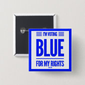 Ik stem Blauwe Democraat Vierkante Button 5,1 Cm (Voorkant /achterkant)