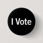 Ik stem Button - White on Black () (Voorkant)