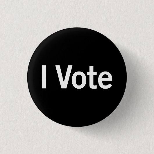 Ik stem Button - White on Black () (Voorkant)