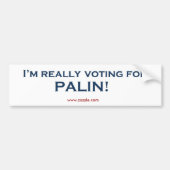 Ik stem echt voor Sarah Palin! Bumpersticker (Voorkant)