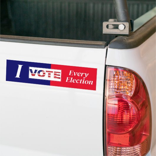 Ik stem elke verkiezing bumpersticker (Op Truck)