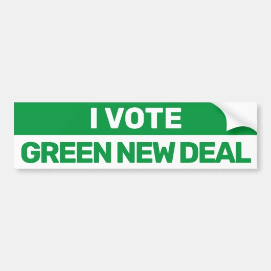 Ik stem groene New Deal Bernie 2020 Bumpersticker (Voorkant)