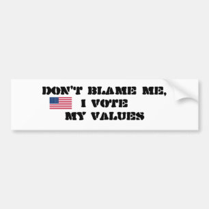 IK STEM MIJN WAARDEN NIET. BUMPERSTICKER