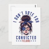 Ik stem niet op veroordeelde misdadigers briefkaart (Voorkant / Achterkant)