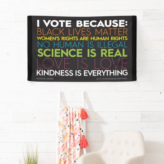 Ik stem omdat.. Kindness is Alles-banner Spandoek (Insitu)