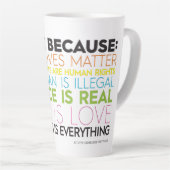 Ik stem omdat.. Kindness is alles-latte Mok (Rechterhoek)