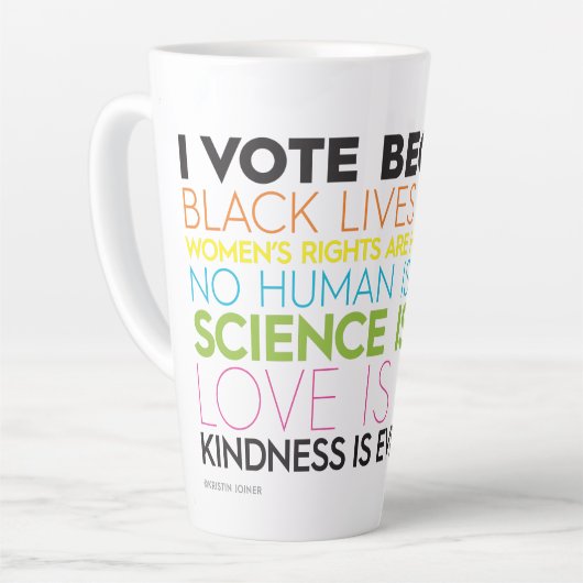 Ik stem omdat.. Kindness is alles-latte Mok (Linkerhoek)