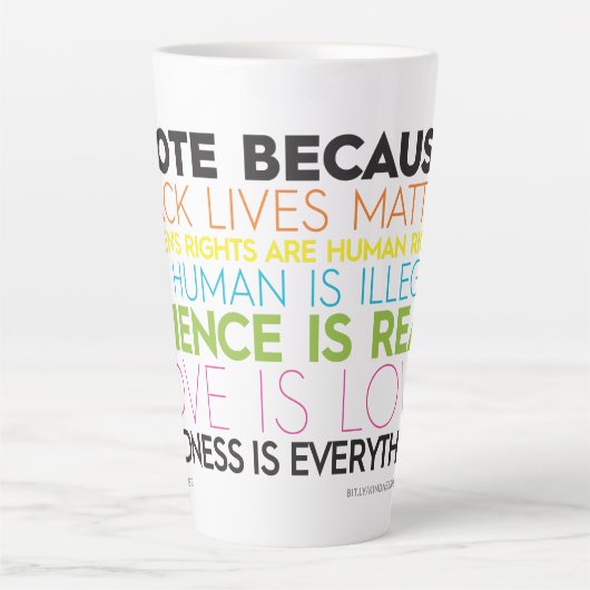 Ik stem omdat.. Kindness is alles-latte Mok (Voorkant)