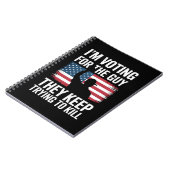 Ik stem op de man die ze blijven proberen te vermo notitieboek (Linkerzijde)