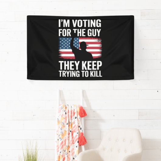 Ik stem op de man die ze blijven proberen te vermo spandoek (Insitu)